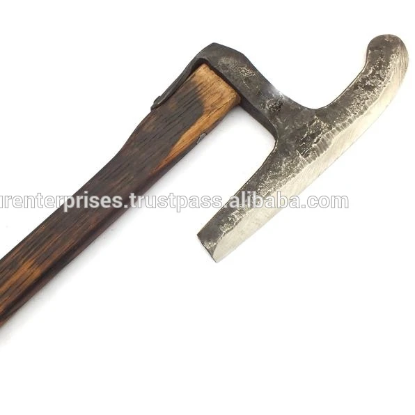 
Kitchen AXE or Woodworking AXE with Leather Sheath (Small Viking Broad AXE) 