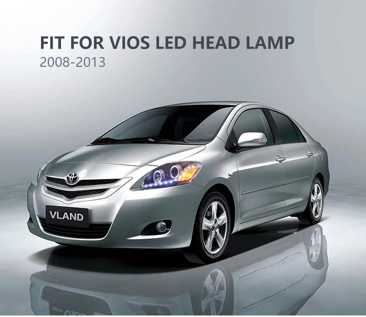VLAND factory manufacturer 2th Gen Belta Yaris Sedan XP90 headlight 2008-2013 led headlight for Toyota vios