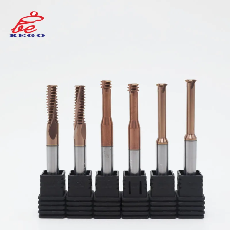 Machine Tools Thread Milling Cutter Full Tooth High Hard Tungsten Steel Bronze Coated Steel Alloy Milling Cutter Bego Tools
