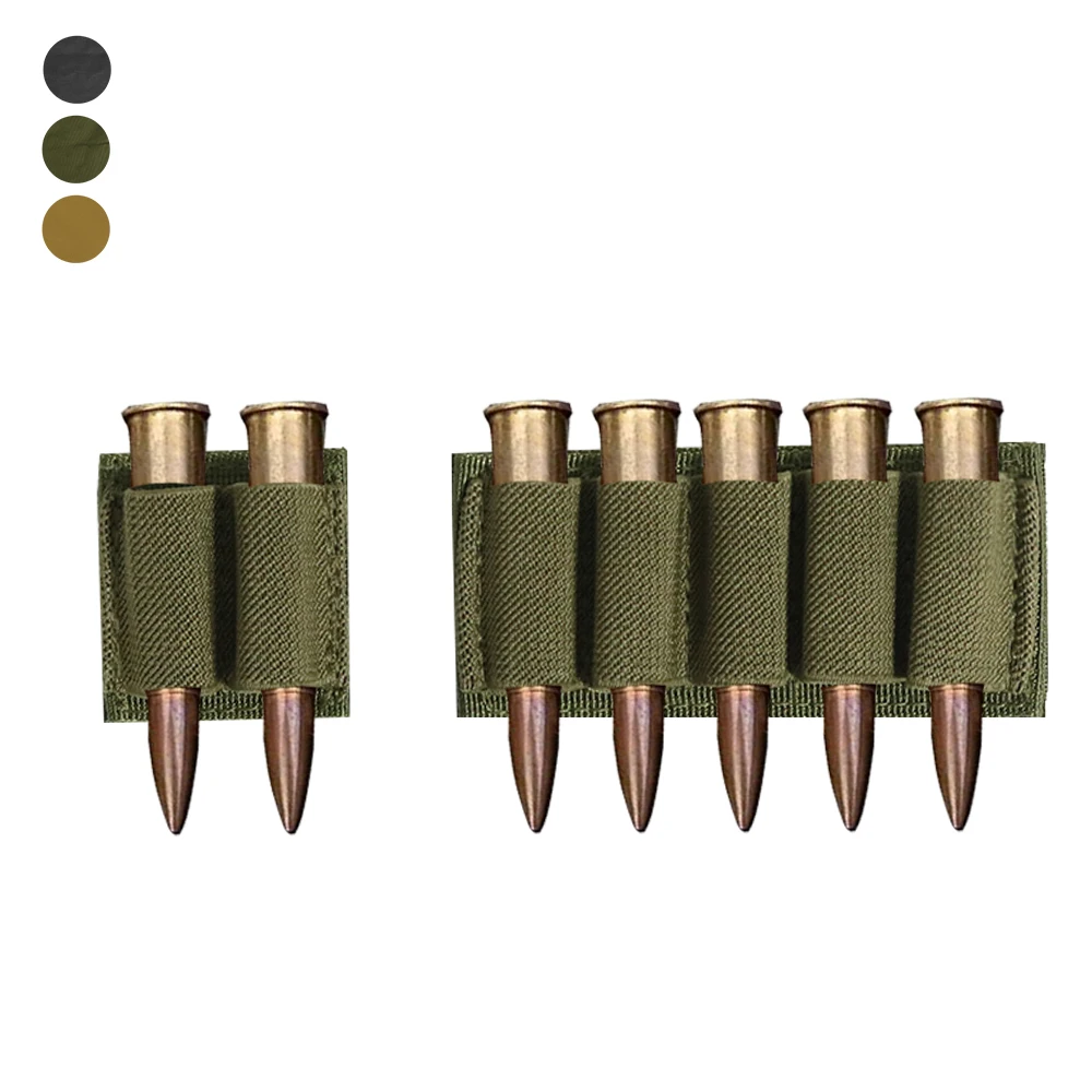 Tactical Hunting Ammo Holder 5 Rounds Shell Holder Bullet Bag Adhesive Patch Cartridge Carrier Mag Pouch
