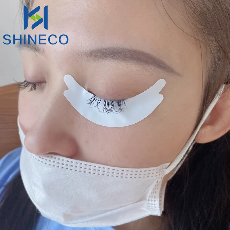 SHINECO bio biogel 3d custom logo label eyelash eyepad lint free thin ultra lashgelpads silicone adhesive under eye patches