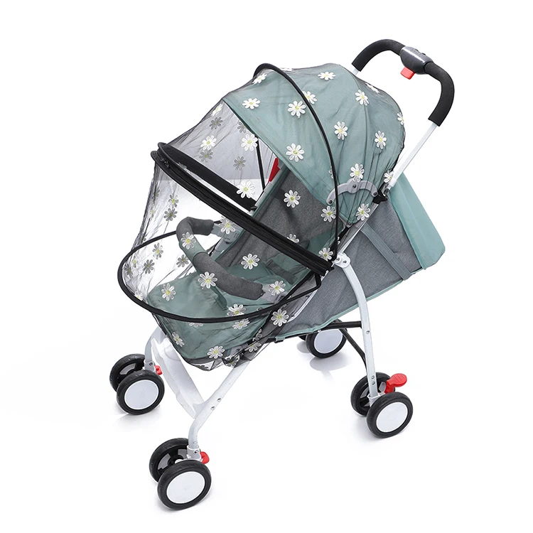 Factory Custom Summer Outdoor Flower Embroidery Mosquito Net for Baby Stroller