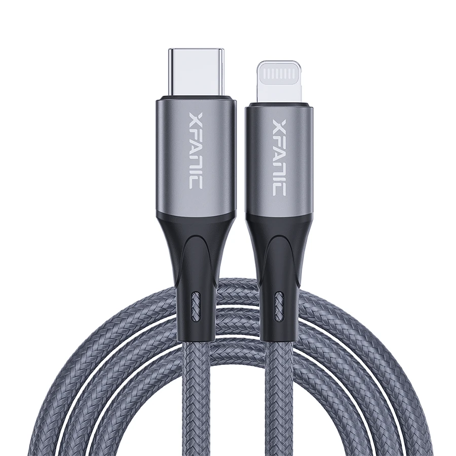 MFi Certified Nylon Dichromatic Braided USB Type C to Lightning Cable with 480Gbps Transmission Speed