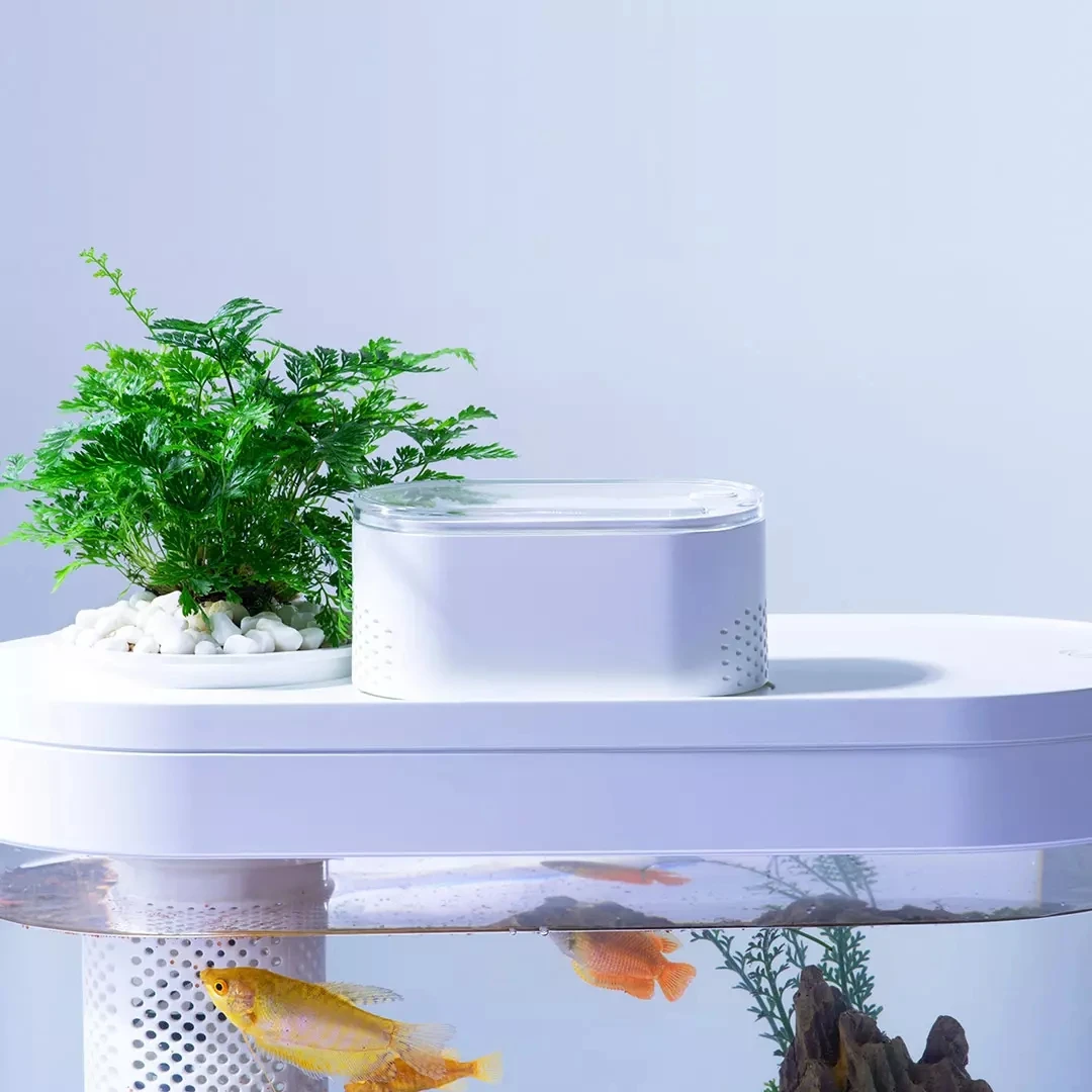 Xiaomi Geometry C Series Smart Fish Tank C180 Pro Aquarium Double Filtration Lighting System WIFI Mijia APP Automated Feeder