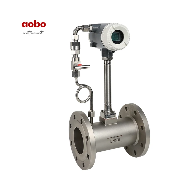 DN100 LED Display Steam Vortex Flowmeter for Liquid & Air Cheap Price Pulse Output Wholesale Manufactured Medium Flowmeters