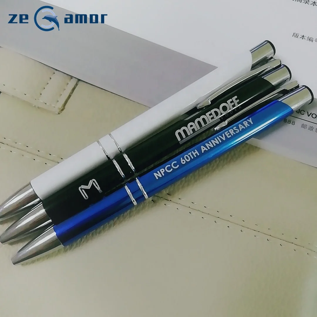 High Quality Fast Dispatch Promotional Click Aluminum Custom Logo Laser Engraved Free Samples Metal Ballpoint Pen