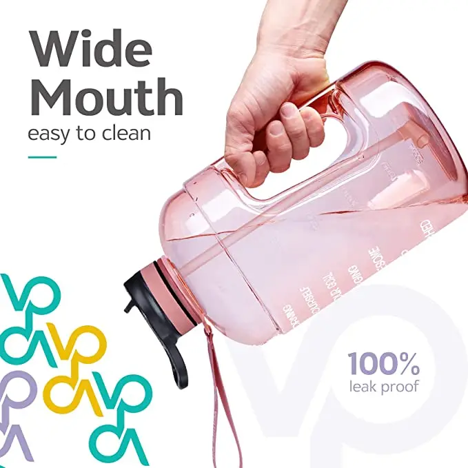 1 gallon fitness water jug gallon 64oz 2l 2 liter 2.2l Motivational Sport Plastic Custom Gym Gallon Water Bottle