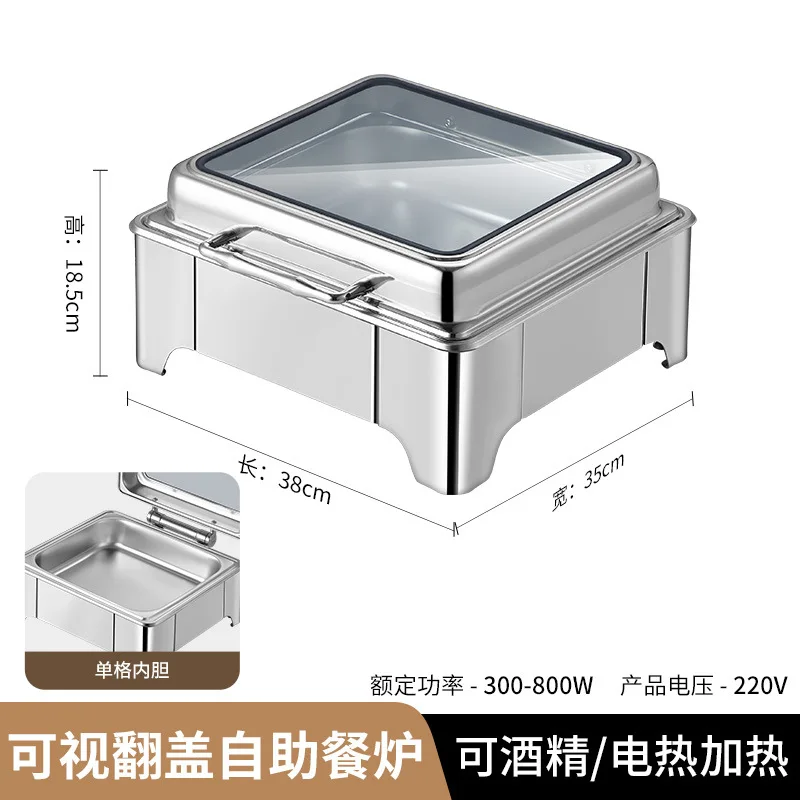 Healthy Cooking buffet table Stainless Steel Material buffet serving dish portable Design chauffe plat buffet