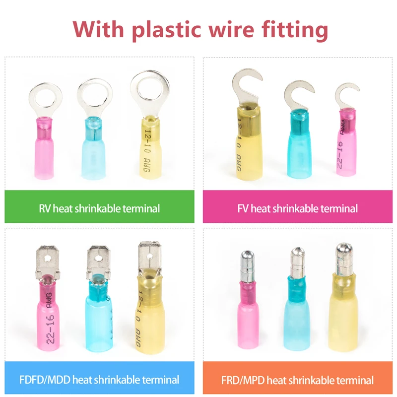 Sundimo Factory Wholesales Heat Shrink Fork Wire Connectors Waterproof Marine Automotive HS-SV Crimp Terminals