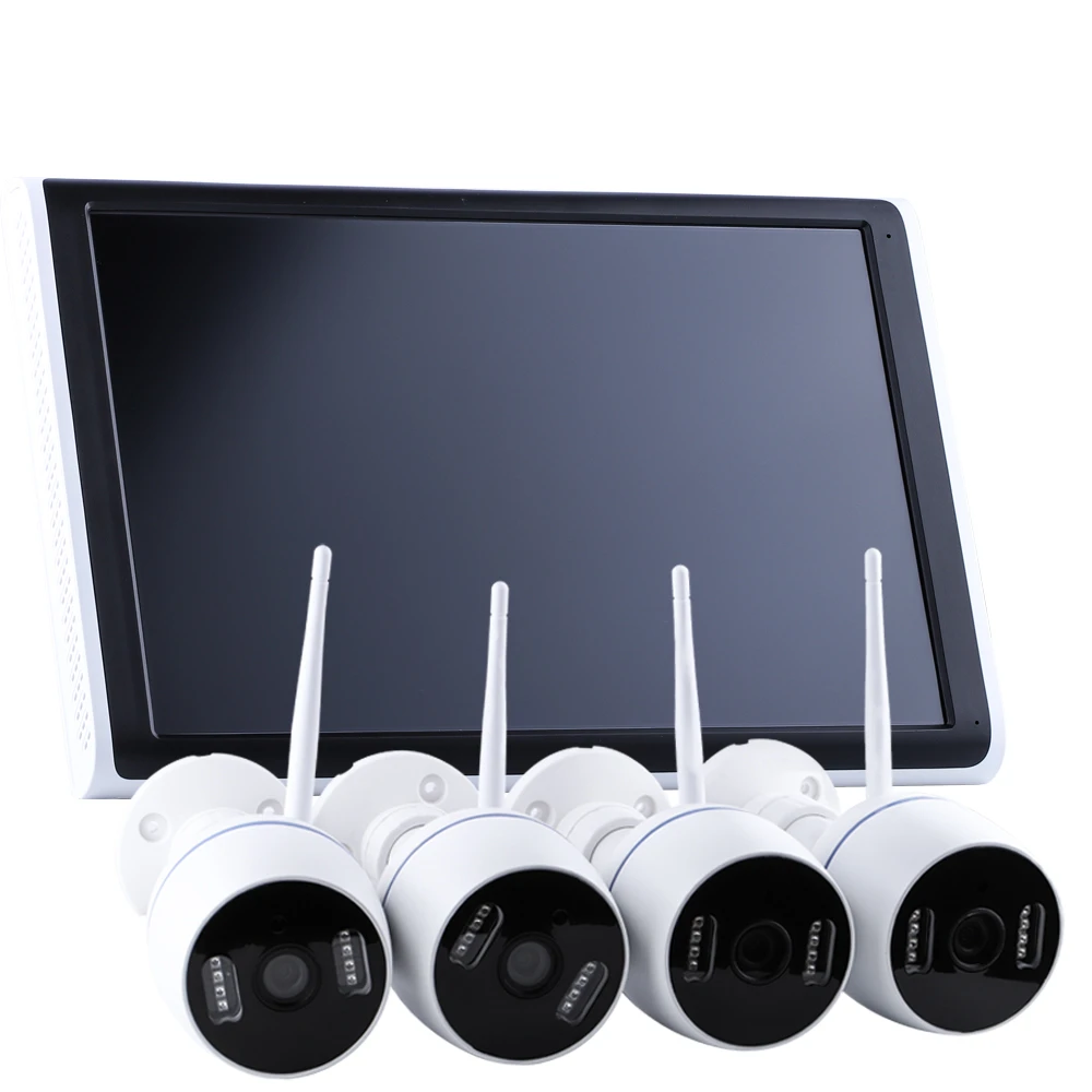 10.1 Inch Home CCTV Security IP Camera Wireless Camera Kit CCTV System With LCD Monitor 1080P Remote View 4CH Wireless Cctv Kit