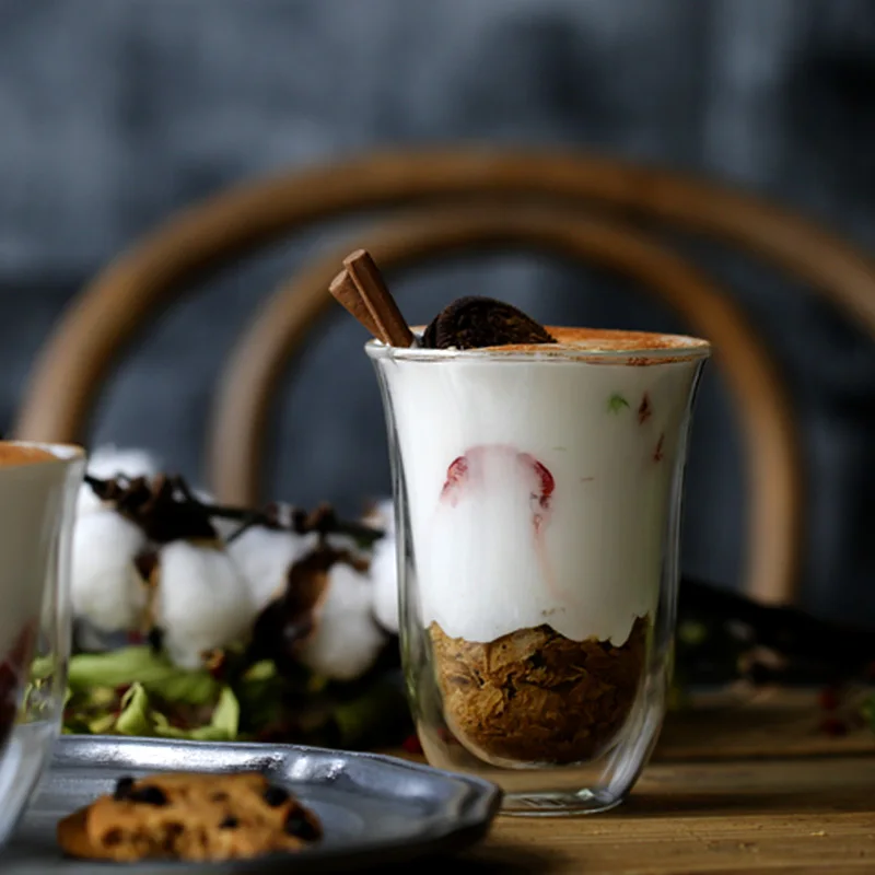 High Quality Double Wall Glass Coffee Cup 200ml 300ml Clear Glass Cups