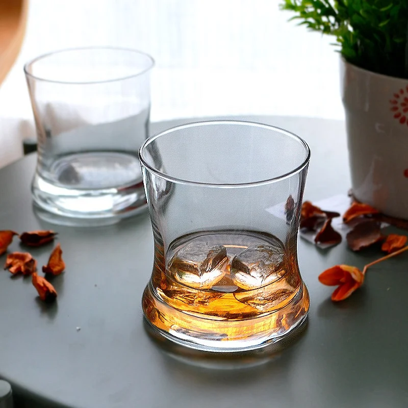 High quality Creative Home Decoration Crystal thick bottom heavy waist spirit shot Whiskey Glass Tabletop Flower Vase