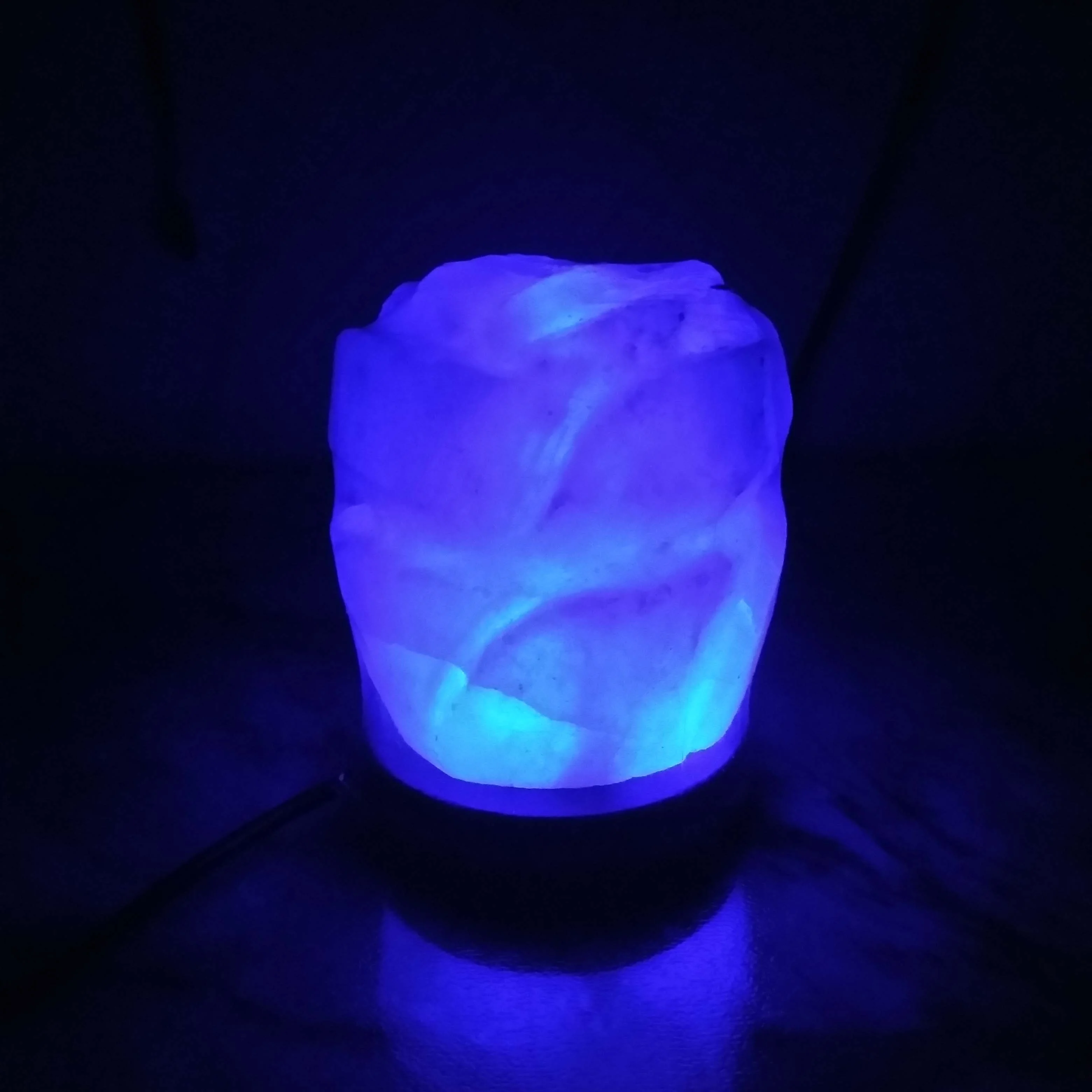 Rose USB Himalayan Crystal Salt Lamp with Wooden Base In Multiple Colors