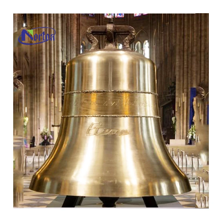 Modern European style  temple decoration bronze bell products large metal brass hanging church bell for sale