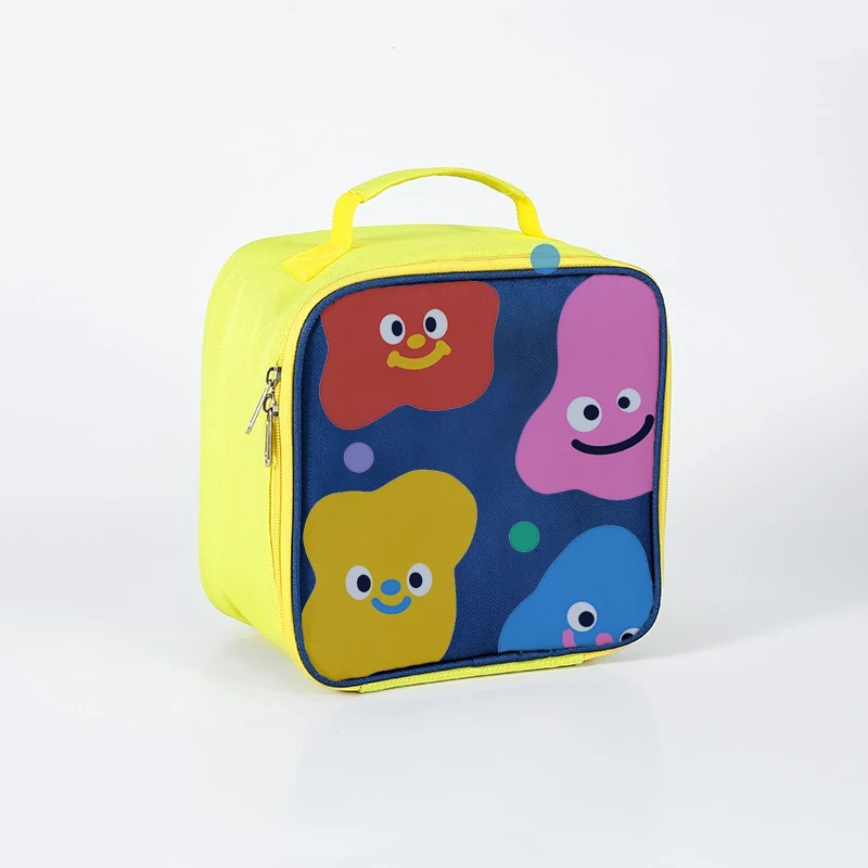 New 2024 customized lunch box set portable hand bag kids with insulated bag plastic water bottle 21*21*12cm