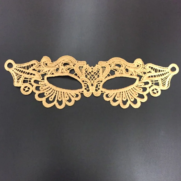 New Lady Lace Sexy Sexy Mask Halloween Costume Props Yellow and Black Lace Half Face Hollow Masquerade Mask