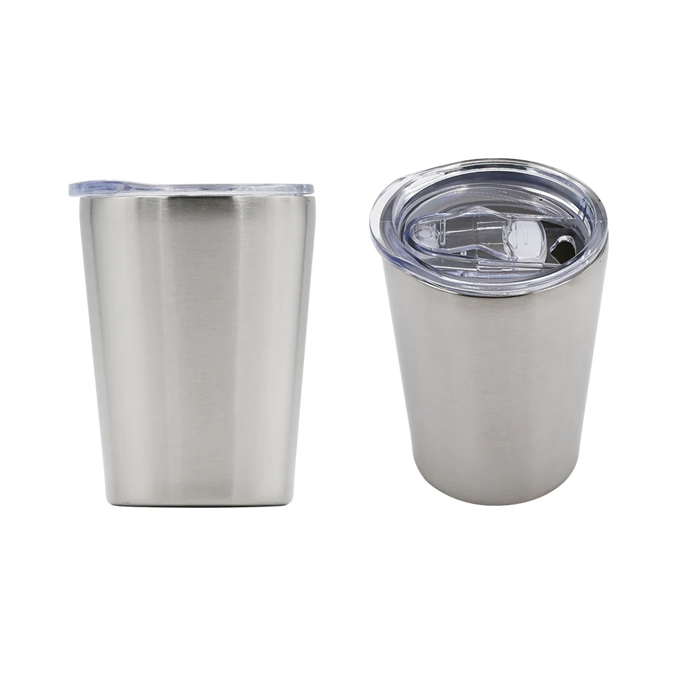 9oz 260ml stainless steel tumbler double wall vacuum insulated coffee cup gift set with straw logo ice BPA free new mini mug