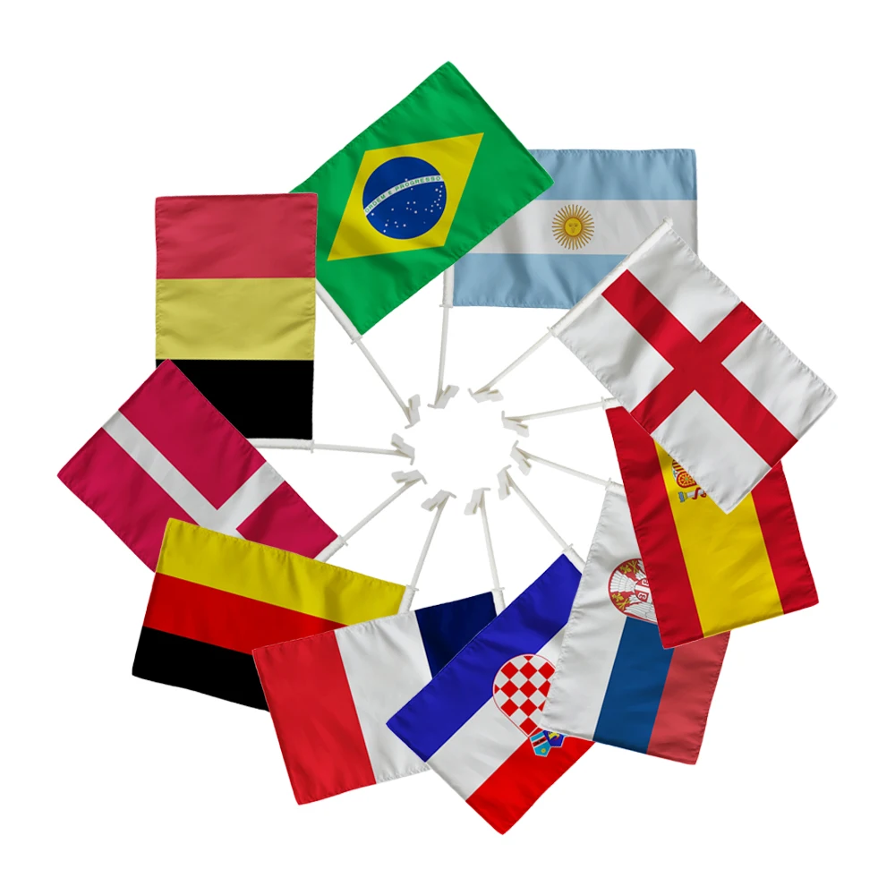Top 32 Team Outdoor Fans Cheering Flag Factory Ready To Ship National Flag