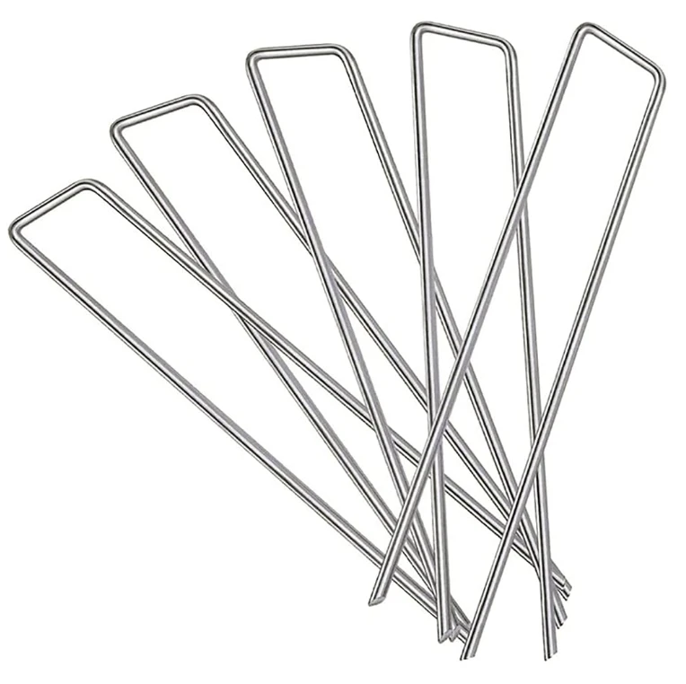 6 Inch Galvanized Ground Garden Staples Stakes Pins, Staples Weed Fabric Staple