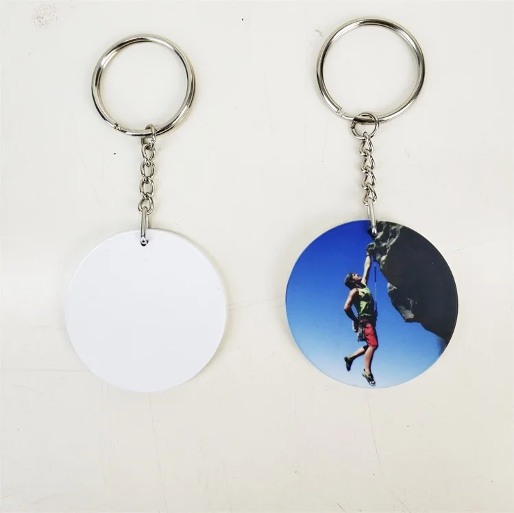 round shape Factory Price Blank Sublimation Keychain Polymer Plastic Keychain