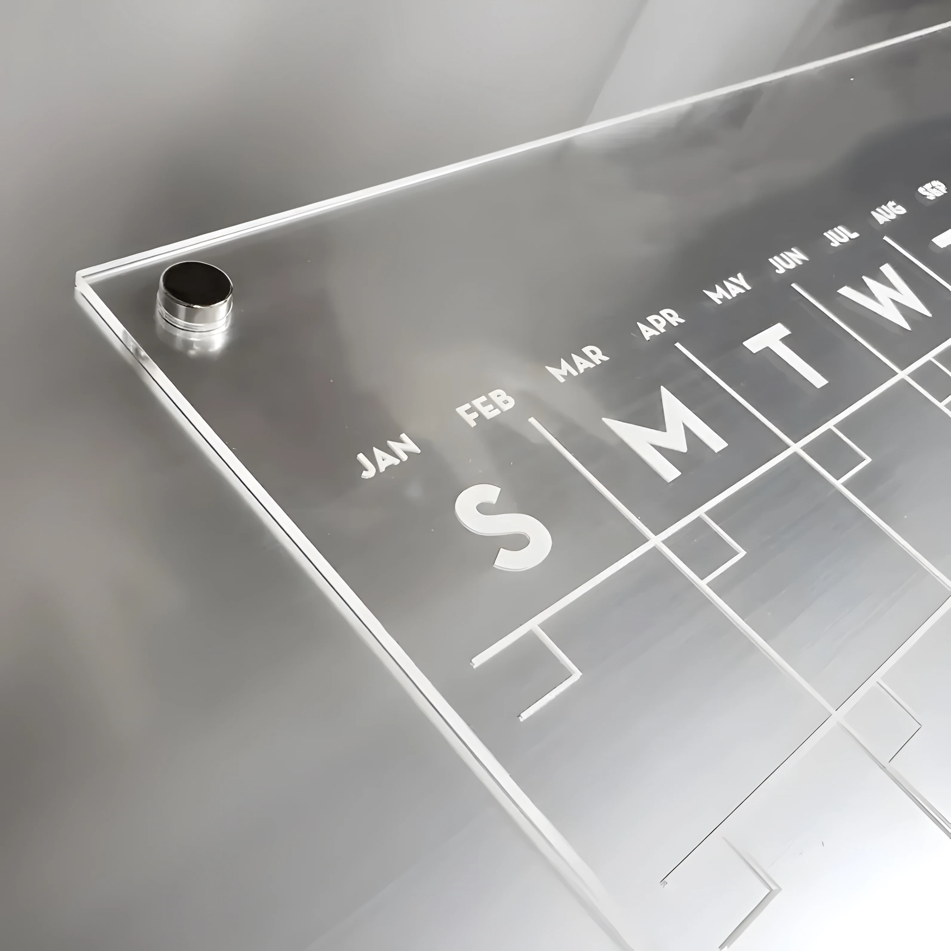 Custom Monthly Magnetic White Board monthly weekly Transparent Acrylic whiteboard acrylic Personalized Planner Fridge Calendar