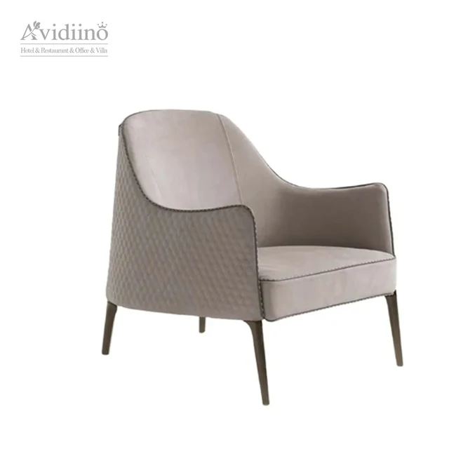 Minimalist Modern Simple Design Wooden Lounge Chair Hotel Room Corner Chair Modern leisure light luxury sofa simple solidchair