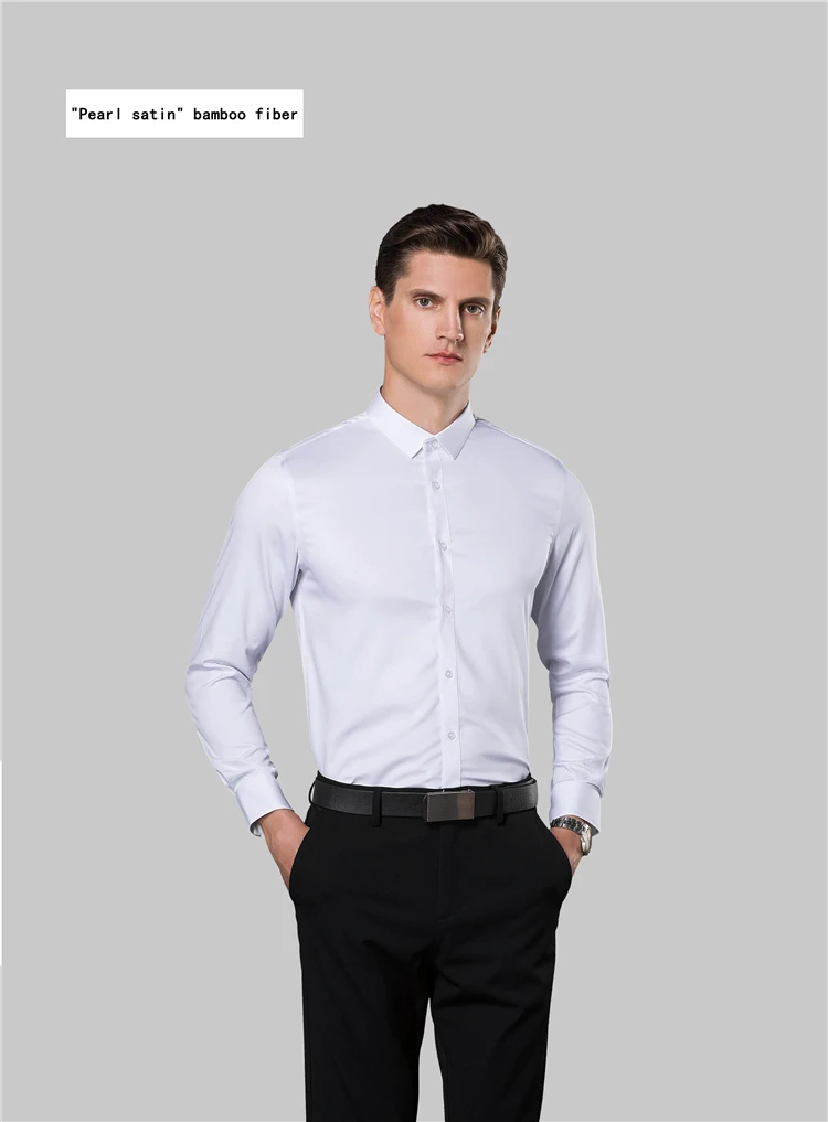 custom corporation bamboo cotton soft shiny luxury work uniform shirt