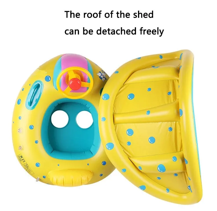 OEM ODM Summer Inflation Baby Chest Float with Canopy Floater Baby Float Swimming Pool Ring
