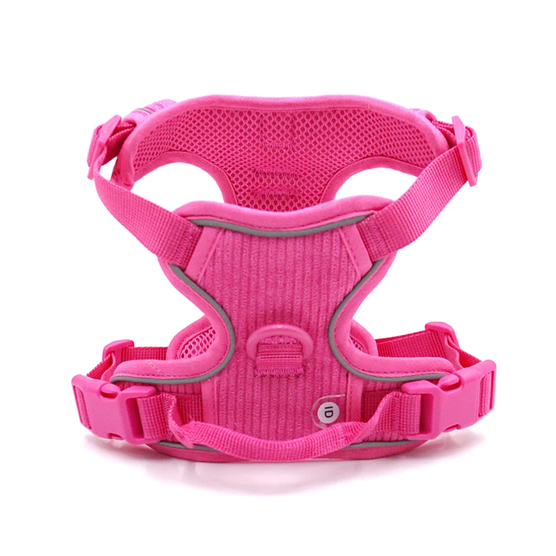 Solid Color Personalized Adjustable Design Dog Harness And Leash Set Custom Dog Collar Traction Rope Set With Storage Bag