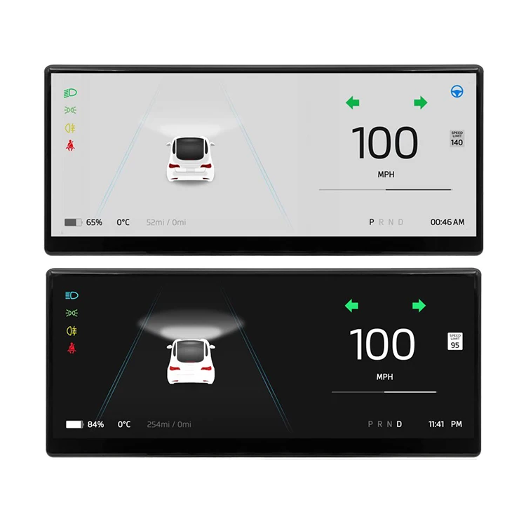 2024 Newest design 9.0 inch narrow side lcd speedometer dashboard monitor touch screen head up display for tesla