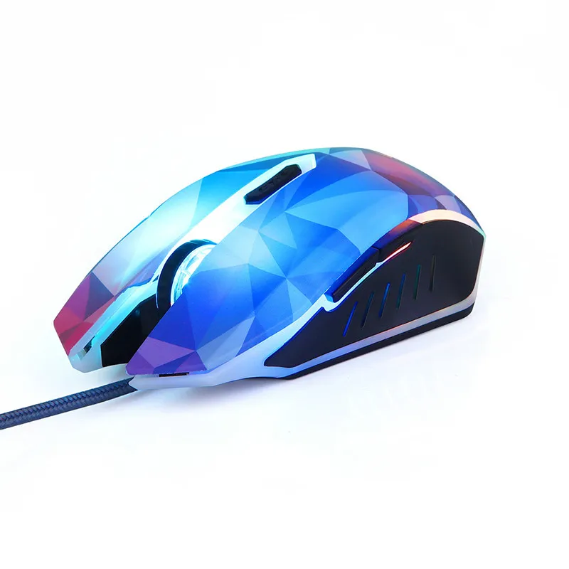 Gamer Mice Breathing LED Light Diamond Version Optical USB Computer Wired Gaming Mouse