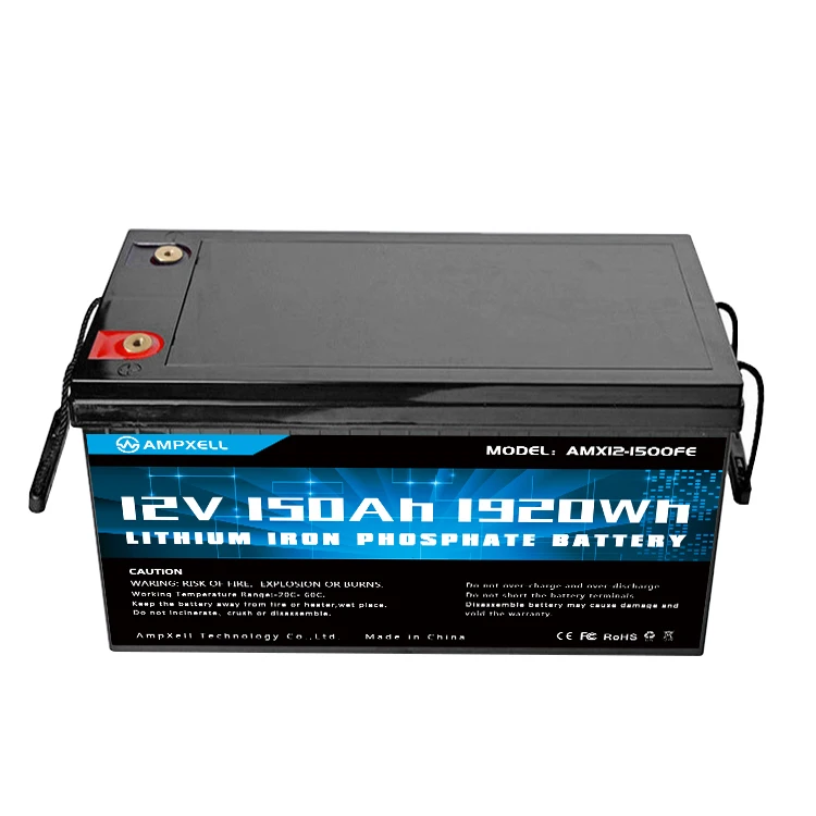 Ampxell Rechargeable LiFePO4 Lithium Ion Battery 12.8V 150Ah For Solar Energy Storage Systems