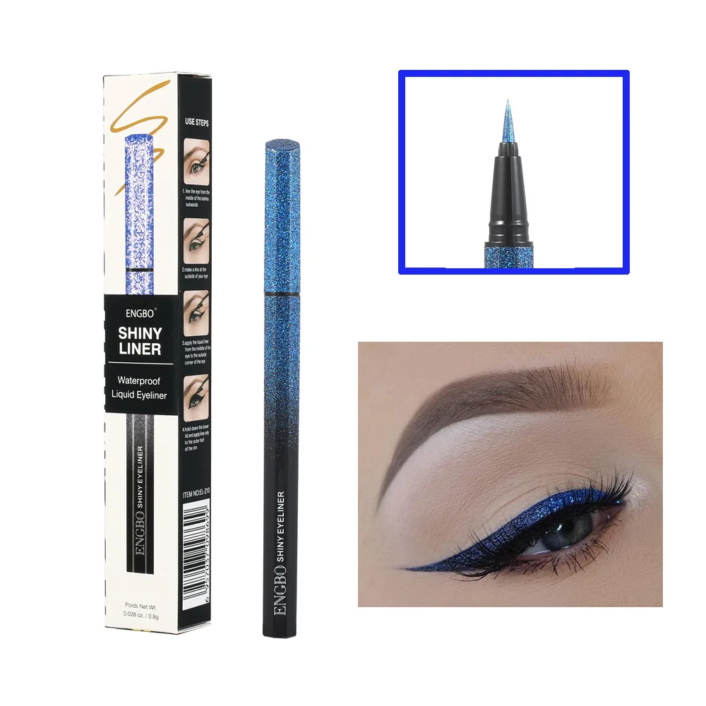 New Design ENGBO Quick-dry Glitter Eyeliner Pen Waterproof Longlasting Custom Private Label Makeup
