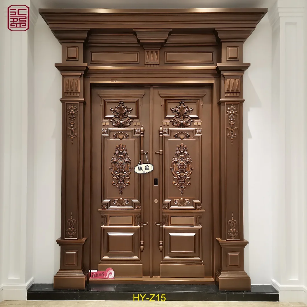 Luxury copper material exterior house entry door