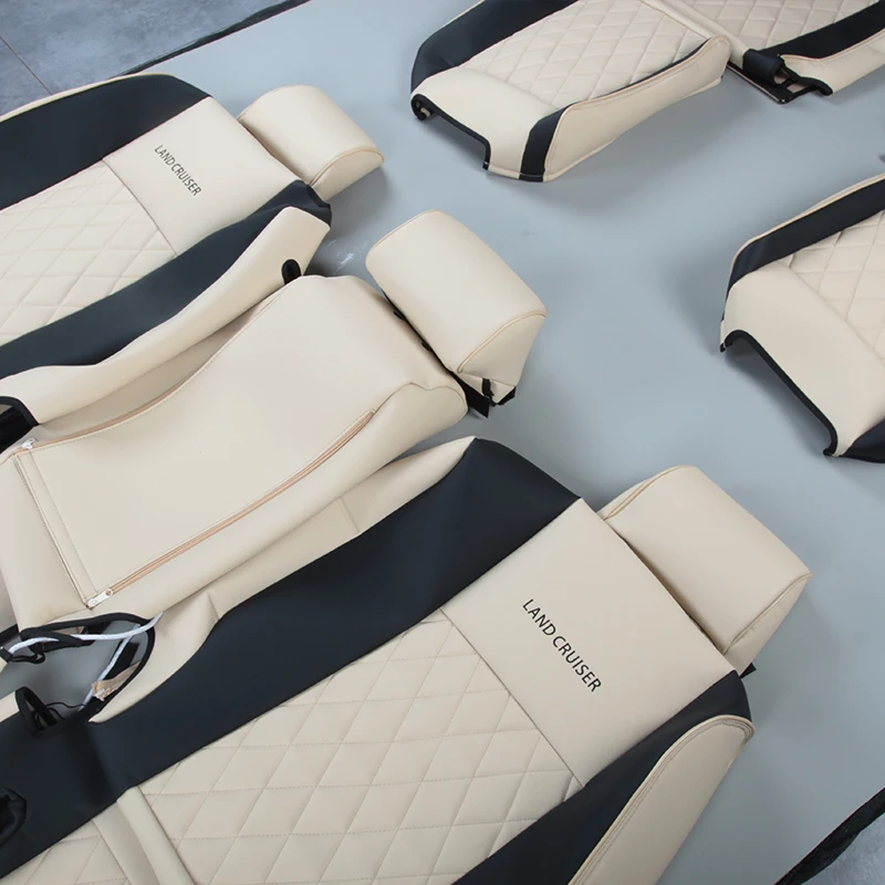 Customized 4Runner Highlander Red Shirt Previa Weisa Special Full Package PVC Leather 7-seater Seat Cover