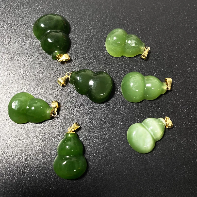 Customized Pure 18K Gold Pendant AU750 Fine Jewelry Gift Real Gold Peridot / Topaz / Aquamarine / Nephrite / Amber Pendant