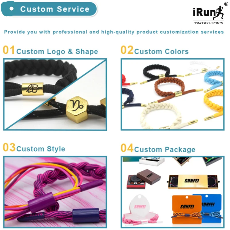 iRun custom baseball shoelace bracelet Adjustable shoe lace bracelet hockey shoelace woven bracelets