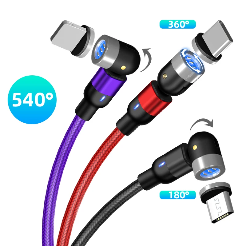 Rotating Magnetic USB Data Cable 180 Degree 540 Degree typec USB Cable