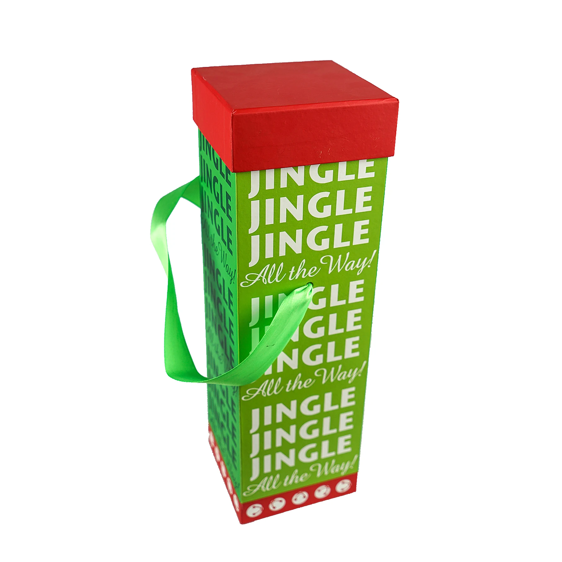 Fluorescent Green Silver Foil Stamping Box with Red Lid Silk Ribbon Soap Candle Packing Box