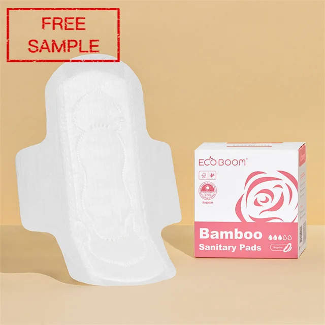 ECO BOOM free shipping pack ladies night stock sanitary pads in bulk organic cotton compostable woman panty liner