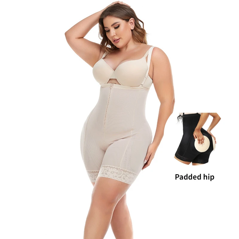 Wholesale High Quality Hip Padded Panties Fajas Body Shapers Plus Size Shapewear Bodysuit