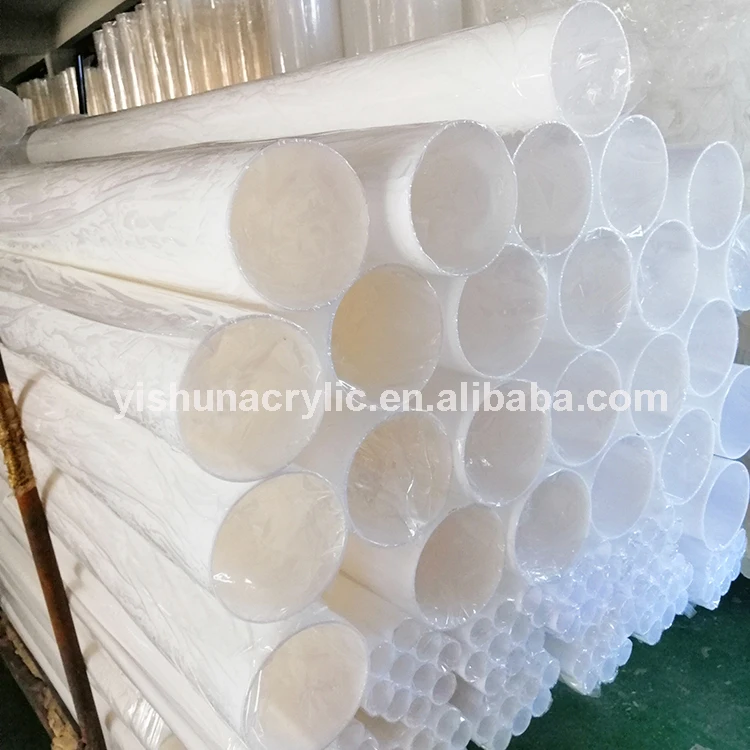 Factory price wholesale diameter 300mm 350mm 400mm 450mm 500mm milky white color pmma cylinder pipe plastic acrylic round tube