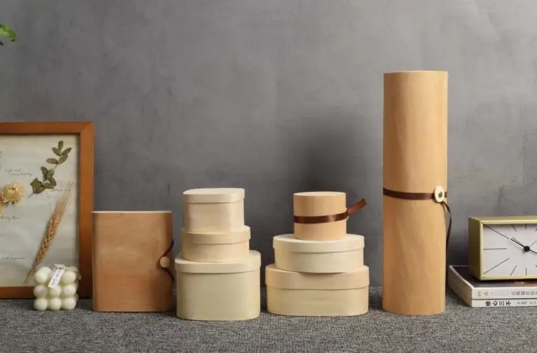 Multifunctional birch bark box tea packaging box wooden bread case soft bark pine wood box