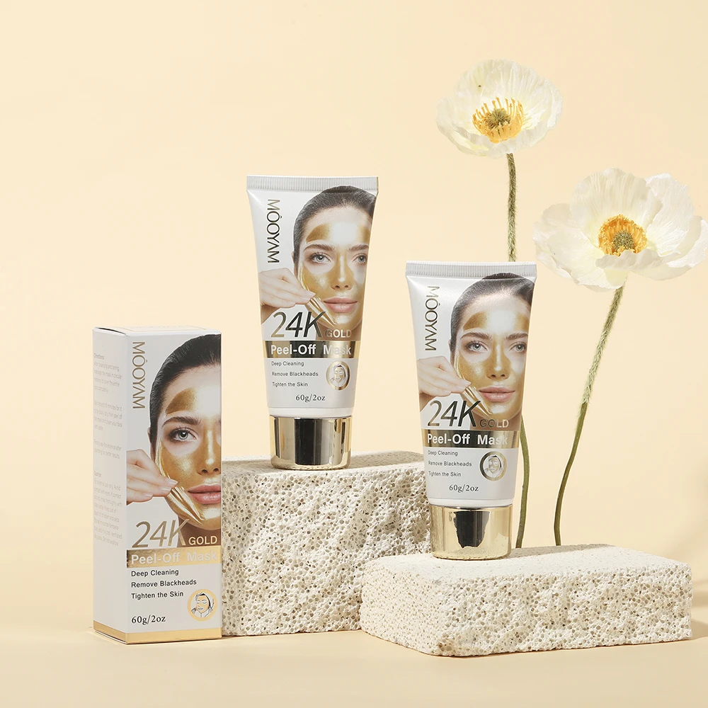 Wholesale Natural Anti Aging Whitening Organic 24k Gold Mask Collagen Peeling Peel off Clay Skin Care Gold Facial Mask