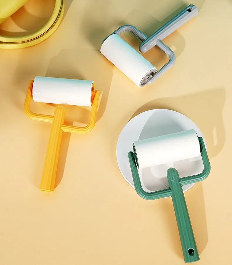 Plastic Handle Detachable Adhesive Paper Cleaning Removal Brushes Pets Hair Roller Removal