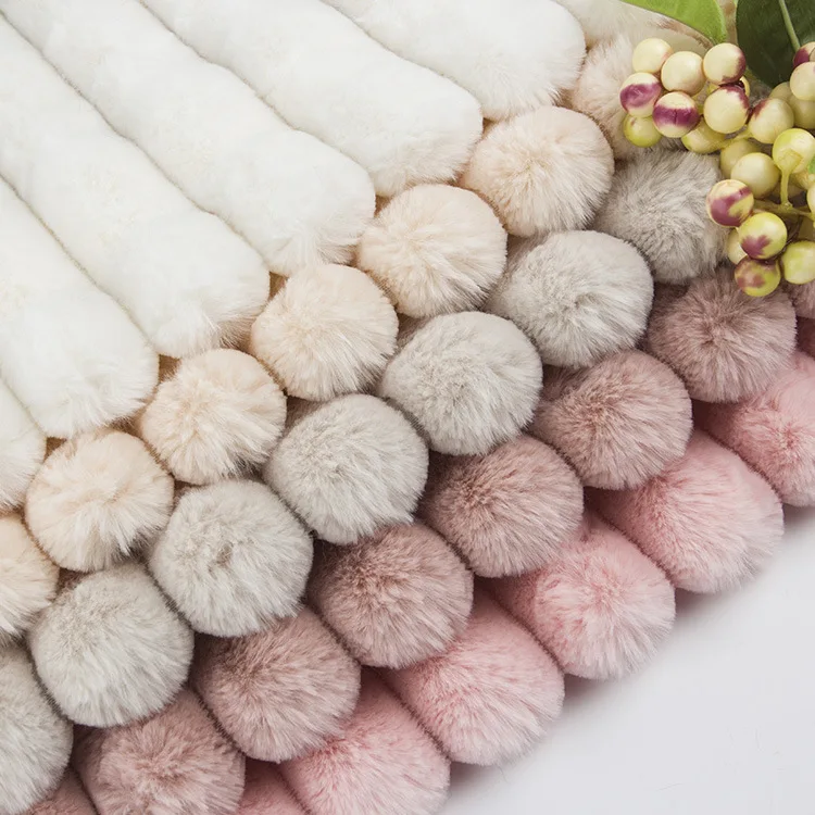 Мягкая удобная пузырьковая ткань с рюшами пушистая имитация полосок короткая плюшевая из искусственного кроличьего меха для игрушек/одежды/домашнего текстиля/