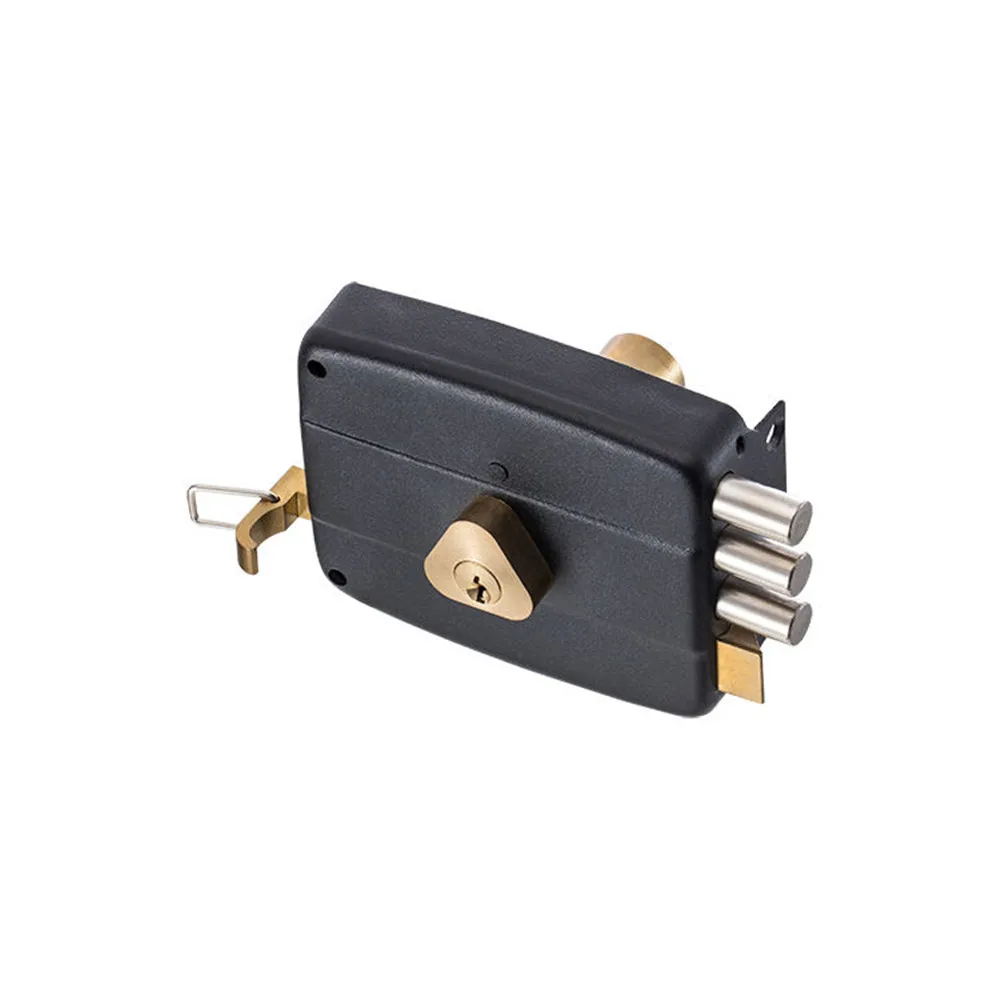 Outdoor Gate Locks Metal Hot Sale African 3 point Round Bolt Full Brass Iron Latch Lock Rim Lock With Key