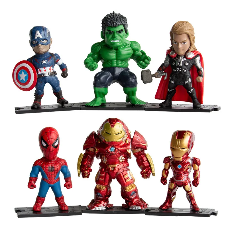 Customize Anime Small PVC 3D figures Thanos Hulkbusters Super Hero Decoration model toys marvel action figure toy for children