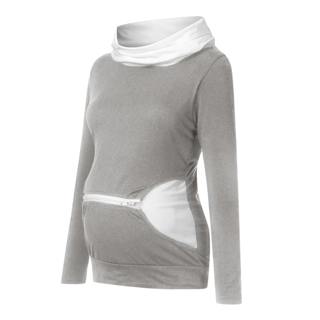  extra large size pregnant woman pull over hoodie with kangaroo pocket maternity mother nursing cotton