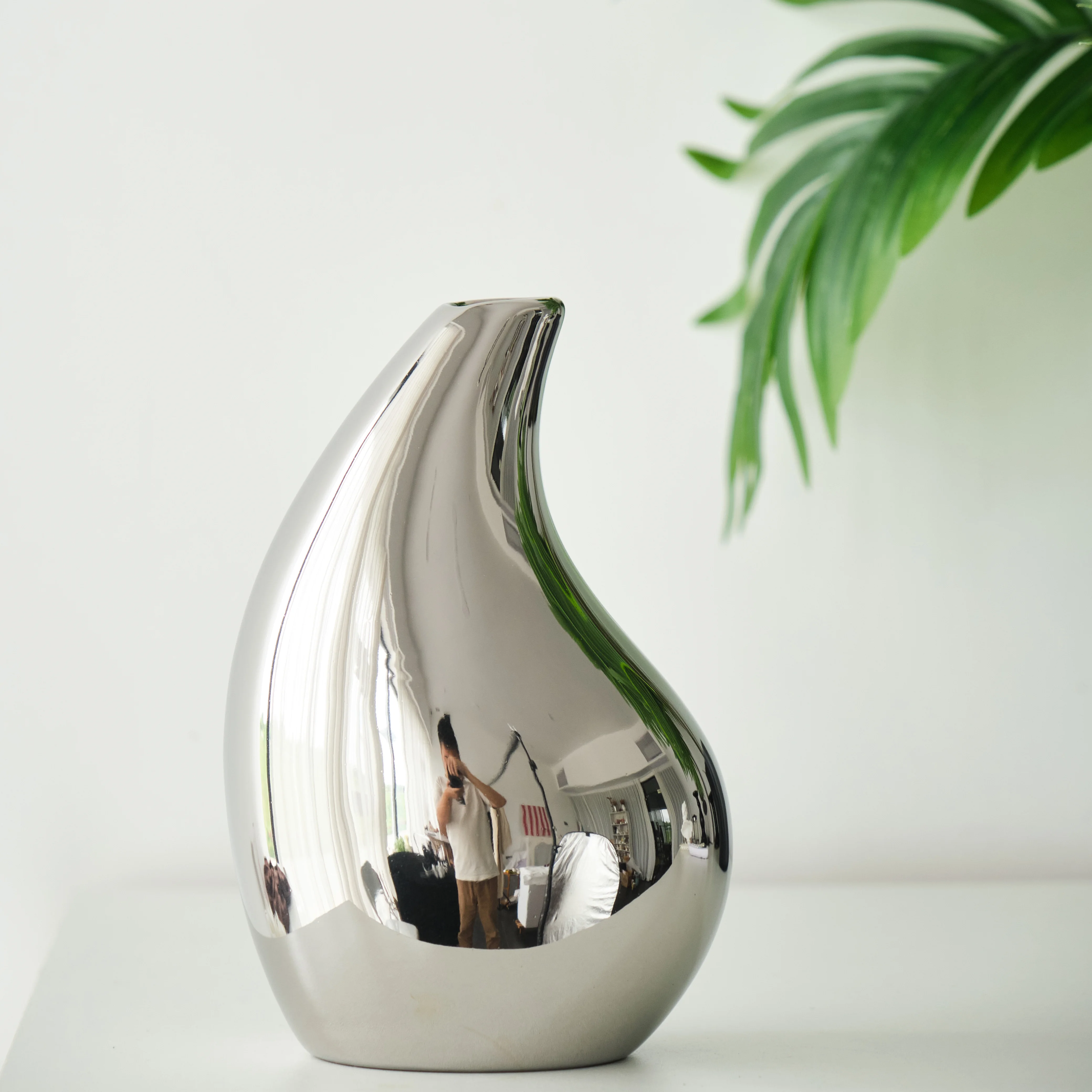 Luxury Style Home Living Room Wedding decoration plant Vase Modern silver ceramic Flower Vase